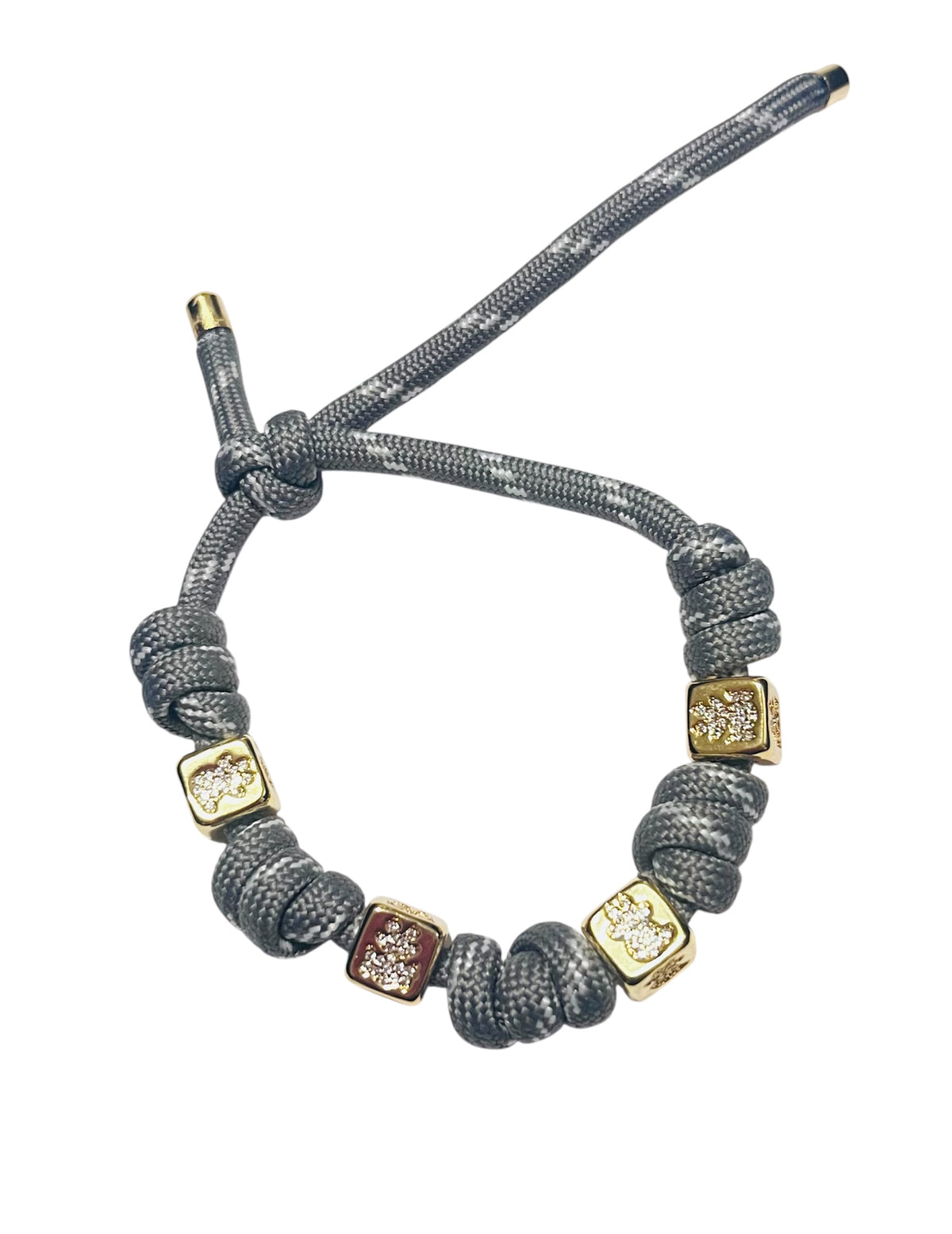 GRAY BRACELET ADJUSTABLE WITH CHARMS