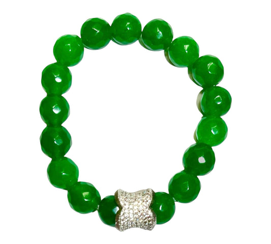 JADE STRECHT BRACELET WITH MICROZIRCON