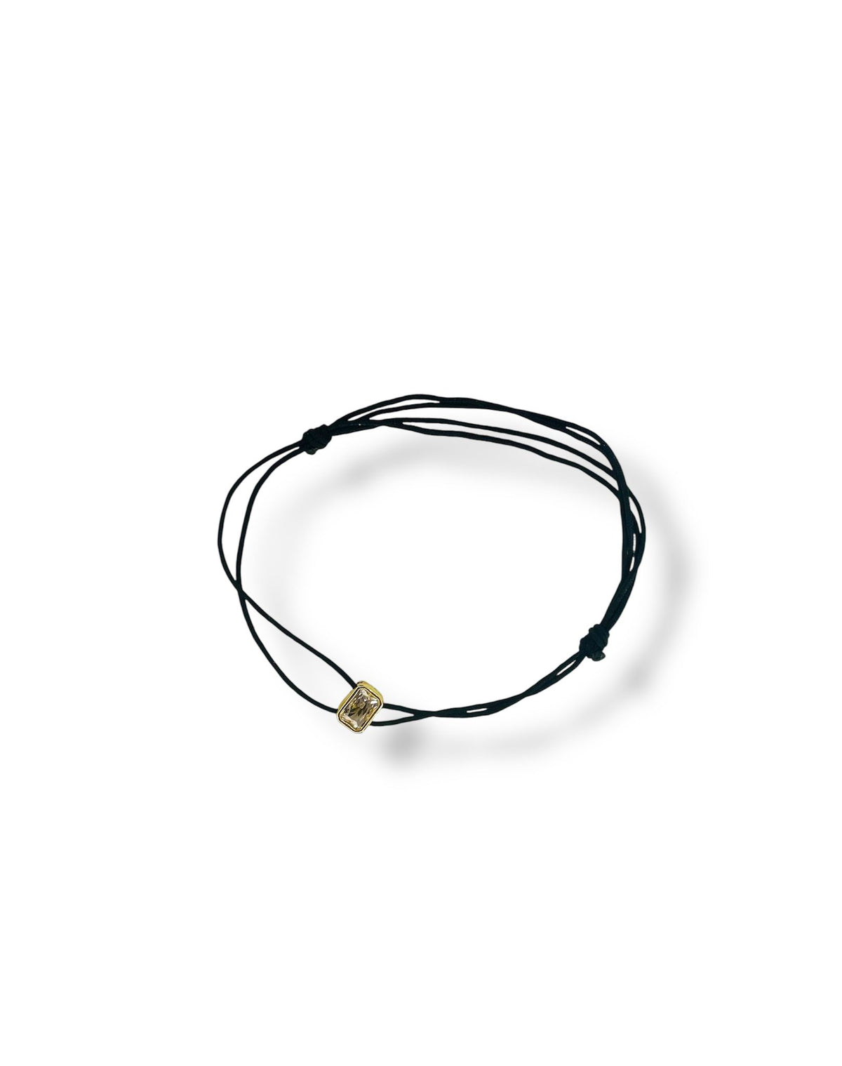 BLACK BRACELET ADJUSTABLE WITH ZIRCONE
